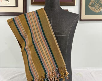 Habirah Yemeni Cotton Shawl - Heavy Weight - Mustard Gold