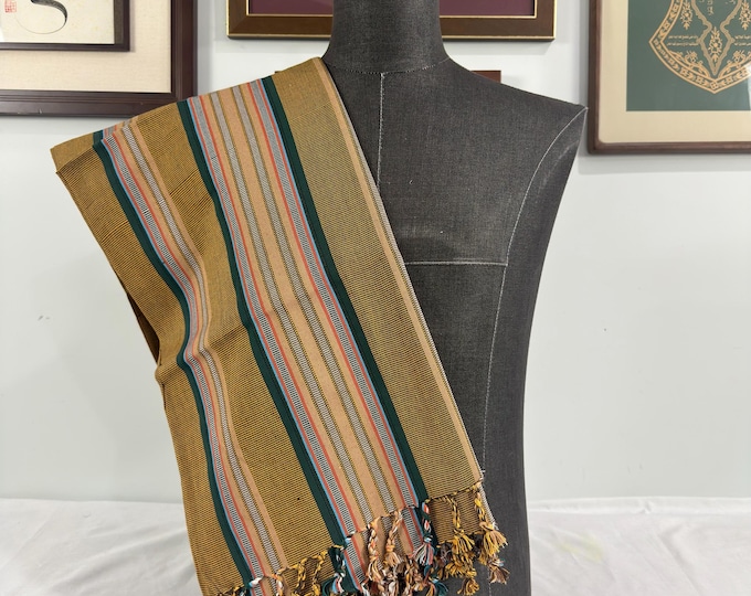 Habirah Yemeni Cotton Shawl - Heavy Weight - Mustard Gold