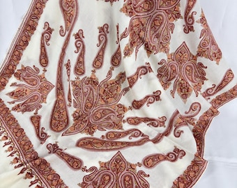 Josephine Hand Embroidered Wool -  Porcelain White