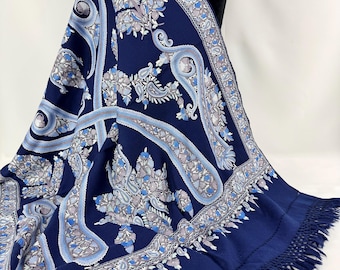 Josephine Hand Embroidered Wool -  Blue