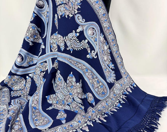 Josephine Hand Embroidered Wool -  Blue