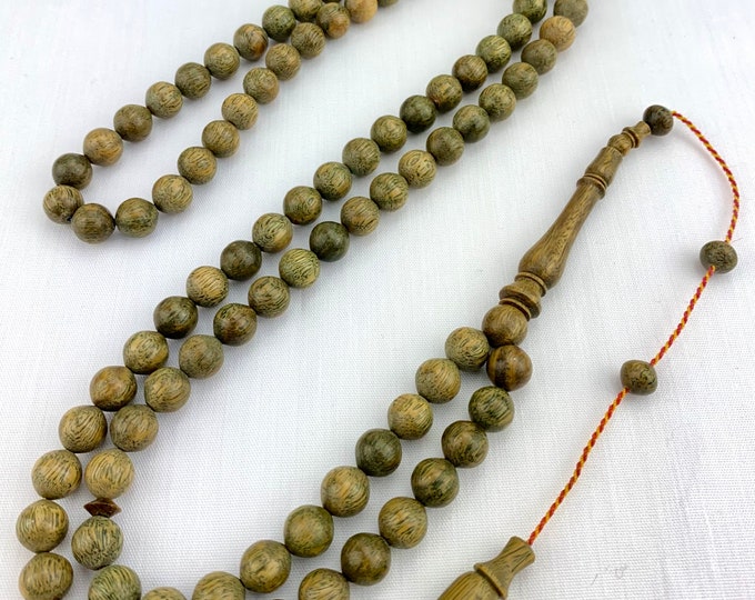 Round Prayer Beads 8 mm Green Rosewood / Lignum Vitae