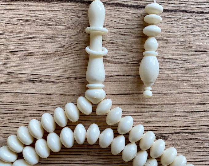 Disc Prayer Beads 10 mm - Camel Bone