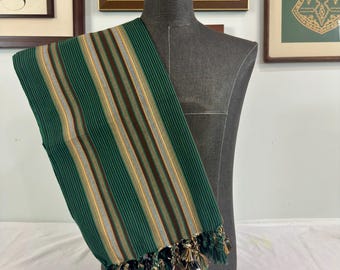 Habirah Yemeni Cotton Shawl - Heavy Weight - Pine Green