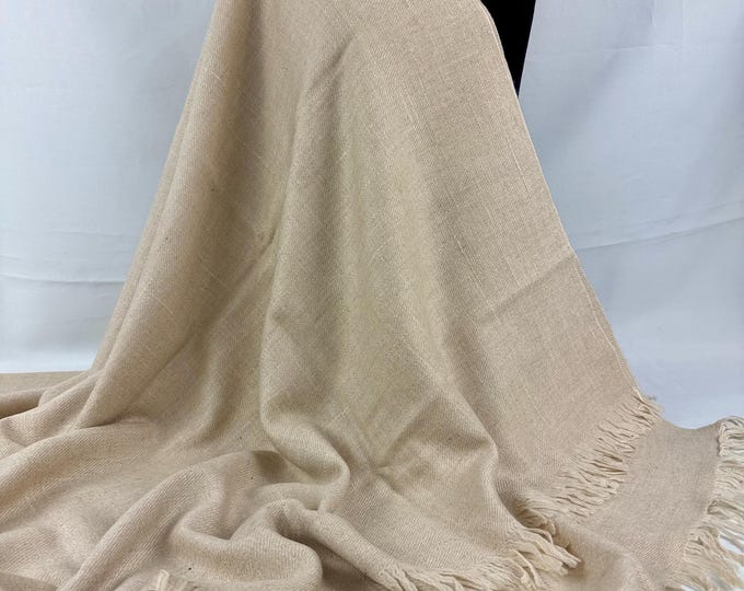 Handloom Cashmere Shawl -  Warm Ivory Beige