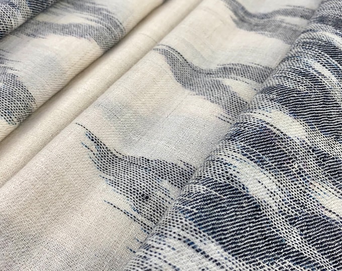 Large Handloom Cashmere Scarf / Wrap - Black Ivory