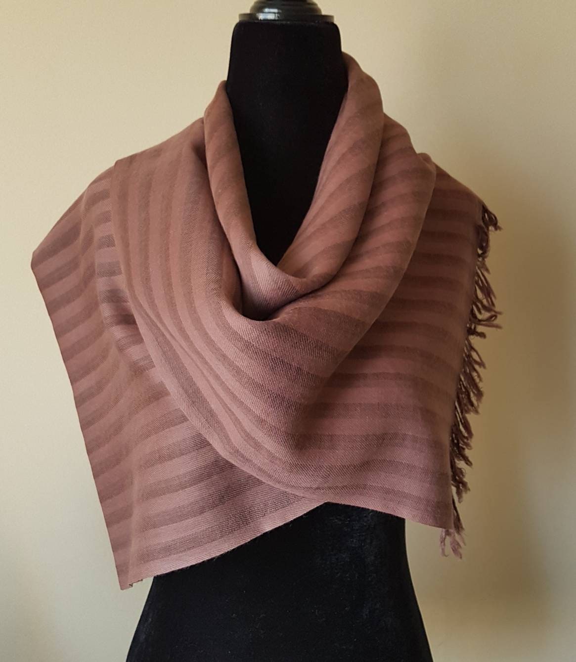 Hand Dyed Pure Wool Awning Stripe Scarf