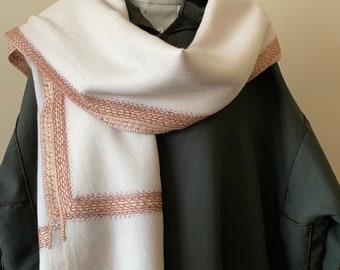 Extra Large Khas Border Wool Shawl