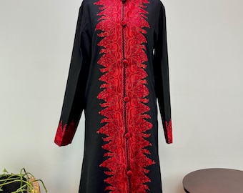 Ayse Exquisite Hand Embroidered Ladies Wool Jacket - Size M / EU 40/ US 8