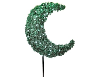 5ft Eid Moon Tree & LED Lights Green - Large Crescent Moon Tree 3D Freestanding Islamic Home Decor Ramadan Tree Eid Decor Hilal Muslim Gifts