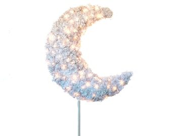 5ft Eid Moon Tree & LED Lights White - Large Crescent Moon Tree 3D Freestanding Islamic Home Decor Ramadan Tree Eid Decor Hilal Muslim Gifts