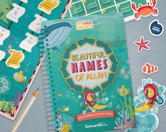 Names of Allah Kids Journal & Activity Book - Habit Tracker 99 Names Journal Asma ul Husna Planner Checklist Islamic Planner Quran Salat