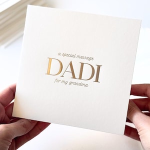 Tarjeta de mensaje especial de lujo para abuela Dadi: mensaje especial para abuela paterna, tarjeta de cumpleaños de nieto, regalos para abuela