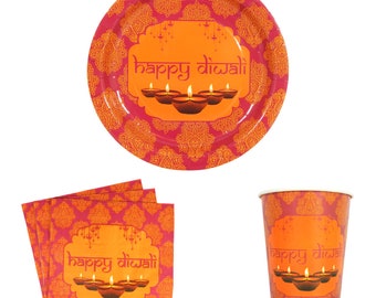 Diwali Party Pack - Pink & Orange | Diwali Decor | Diwali Party | Diwali Gifts | Diwali Decorations | Diwali Diya | Festival of Lights