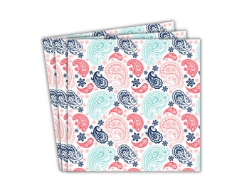 Paisley Party Paper Napkins (20pk) - Blue & Red