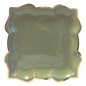 Lotus Large Party Plates 10pk - Sage Green Party Tableware Decor Centrepiece Serving Plate Tray Floral Party Decor Flower Shape Party Favour