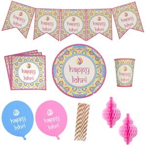 Fête Lohri dans une boîte - Fête Lohri colorée Cadeaux Lohri Ensemble de décoration Lohri Décoration Lohri Mon premier Lohri 1er Lohri Récolte indienne Signe Lohri