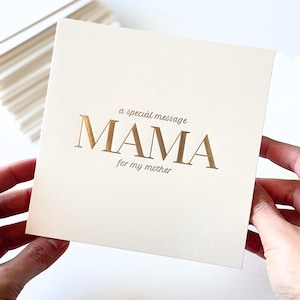 Mama Mutter Luxus spezielle Nachrichtenkarte - spezielle Nachricht für Mama Muttertagskarte vom Kind Geburtstagskarte Geschenk für Mutter Mutter der Braut