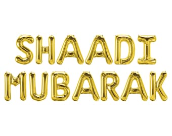 Shaadi Mubarak Foil Balloons | Shaadi Party | Shaadi Decor | Shaadi Decorations | Shaadi Gifts |