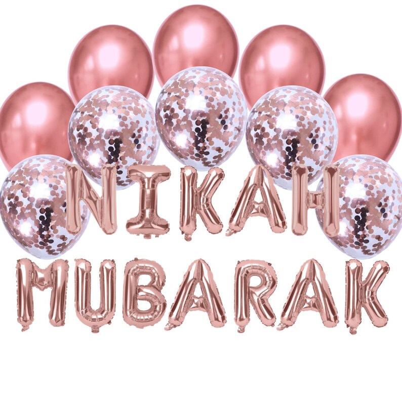 Balloon Bundle Nikah Mubarak Decorations Engagement Party Set Nikah Decor for Nikkah Party Bridal Decor Wedding Gift for Bride and Groom