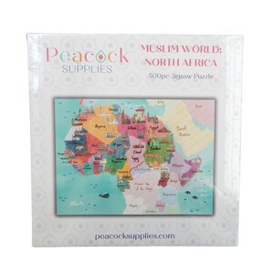 North Africa Muslim World Jigsaw Puzzle 500pcs Illustrated Jigsaw Game Islamic Gifts for Muslim Kids Eid Gift Ideas Muslim Family Game Night