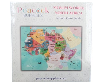 North Africa Muslim World Jigsaw Puzzle 500pcs - Illustrated Jigsaw Game Islamic Gift for Muslim Kids Eid Gift Idea Muslim Family Game Night
