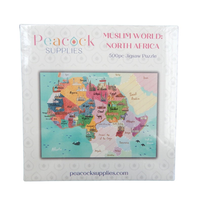 North Africa Muslim World Jigsaw Puzzle 500pcs Illustrated Jigsaw Game Islamic Gifts for Muslim Kids Eid Gift Ideas Muslim Family Game Night