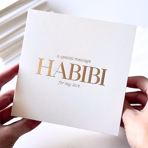 Cartão de mensagem especial Habibi Love Luxury - Mensagem especial para meu marido, cartão de mensagem para melhor amigo do namorado, cartão de aniversário, presente para o marido