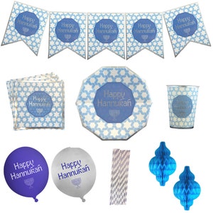 Fête dans une boîte de Hanoucca - Bleu et argent Décoration de Hanoucca Fête de Hanoucca Menorah Hanoucca Cadeaux de Hanoucca Cadeau de Hanoucca Pain challah Dreidel