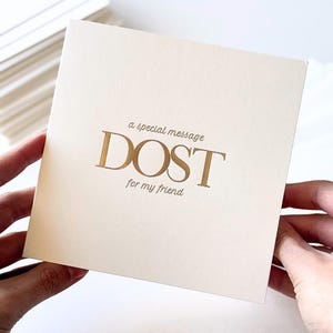 Cartão de mensagem especial de luxo Dost Friend - Cartão de mensagem especial para meu amigo para meu melhor amigo, cartão de aniversário com mensagem para melhor amigo, presente para amigo