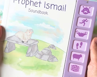 Livro sonoro do Profeta Ismail - Ideia de presente para crianças muçulmanas no Eid - Novo livro islâmico para bebês muçulmanos - Presente de Ramadã para crianças muçulmanas - Ismael Ismael