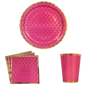 Confezione per feste marocchine - Decorazioni marocchine rosa Piatti marocchini Tazze marocchine Regali marocchini Decorazioni per feste Borse per feste Bomboniere Decorazione per feste