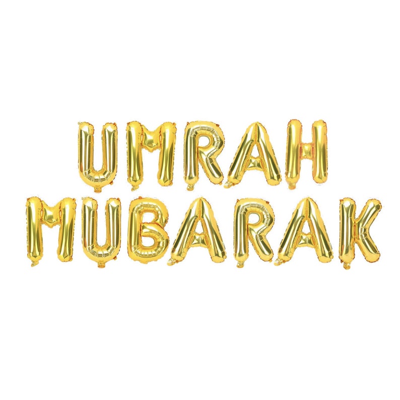 Umrah Mubarak Foil Balloons Umrah Decorations Umrah Party Umrah Gifts Umrah Decor Gold