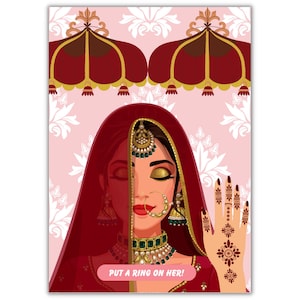 Put The Ring On The Bride Party Game Pack - Includes Blindfold & Sticker Sheet Team Bride Hen Party Games Dulhan Party Game Desi Game Night
