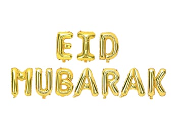 Eid Mubarak Foil Balloons - Eid Party Balloons Set Eid Party Decorations Eid Decor Islamic Decor Eid Gifts Eid Foil Balloons Eid Decor Set