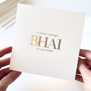 Bhai Brother Luxury Special Message Card - Mensagem especial para irmão Cartão para irmão de irmão Mensagem de aniversário Cartão Presentes para irmão