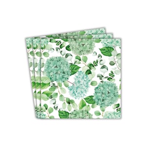 Hydrangea Party Paper Napkins (20pk) - Green Party Napkins Party Tableware Decorations Party Decor Party Bags Treat Party Favours Party Sign