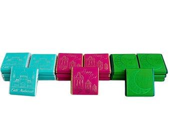 Quadrotti di cioccolato al latte Eid Mubarak 30 pezzi - Neos Chocolate Bundle Bomboniere per feste Commercio all'ingrosso Cioccolato sfuso Regalo Halal e vegetariano