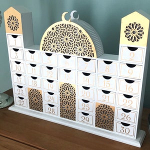 Ramadan Wooden Countdown Calendar Mosque Advent Calendar Ramadan Decor Ramadan Gifts Ramadan Planner Ramadan Decorations image 8