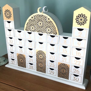 Ramadan Wooden Countdown Calendar Mosque Ramadan Advent Calendar With Lights Ramadan Decor Ramadan Gift Ramadan Planner Ramadan Decorations