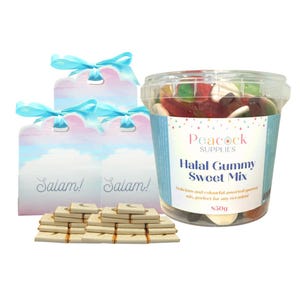 Salam Party Favours Bundle with Filler (10pk) - Halal Sweets and Milk Chocolate Gifts for Party Favours Party Treat Box Party Treat Boxes