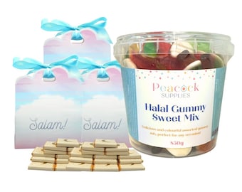Salam Party Favours Bundle with Filler (10pk) - Halal Sweets and Milk Chocolate Gifts for Party Favours Party Treat Box Party Treat Boxes