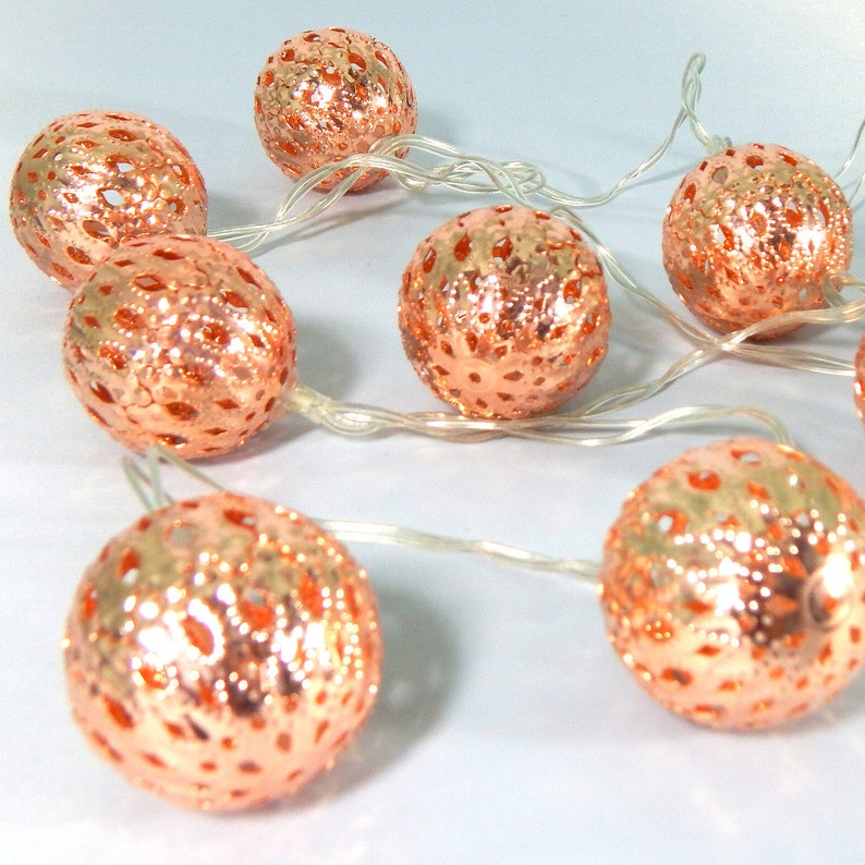 Ball Fairy Lights Rose Gold Fairy Lights Etsy UK