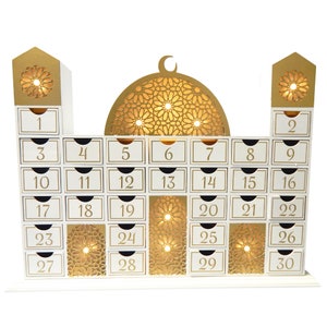 Ramadan Wooden Countdown Calendar Mosque Advent Calendar Ramadan Decor Ramadan Gifts Ramadan Planner Ramadan Decorations image 1