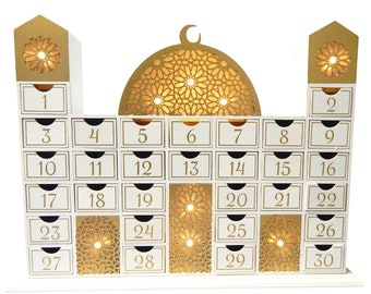 Ramadan Wooden Countdown Calendar - Mosque | Advent Calendar | Ramadan Decor | Ramadan Gifts | Ramadan Planner | Ramadan Decorations
