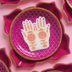 Henna Mehndi Hands Napkins 20pk - Mehndi Decor Mayoun Bridal Celebration Mendhi Decoration Bridal Shower Party Chaand Raat Night Celebration