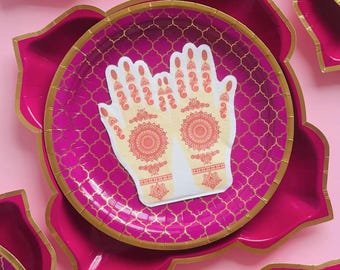 Henna Mehndi Hands Napkins 20pk - Mehndi Decor Mayoun Bridal Celebration Mendhi Decoration Bridal Shower Party Chaand Raat Night Celebration
