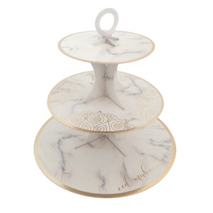 Eid Mubarak Cupcake Stand - Marble & Gold Eid Cake Stand Eid Decor Eid Mubarak Eid Party Eid Favours Islamic Decor Eid Tableware Eid Treat