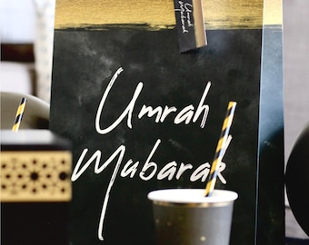 Umrah Mubarak Gift Bag - Black & Gold Umrah Gift Umrah Party Decor Umrah Mubarak Gift Mug and Hajj Mubarak Decor Hajj Duas for Umrah Card