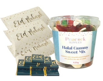 Eid Party Favours Bundle with Filler (10pk) - Halal Sweets and Milk Chocolate Gifts for Party Favours Party Treat Box Party Treat Boxes